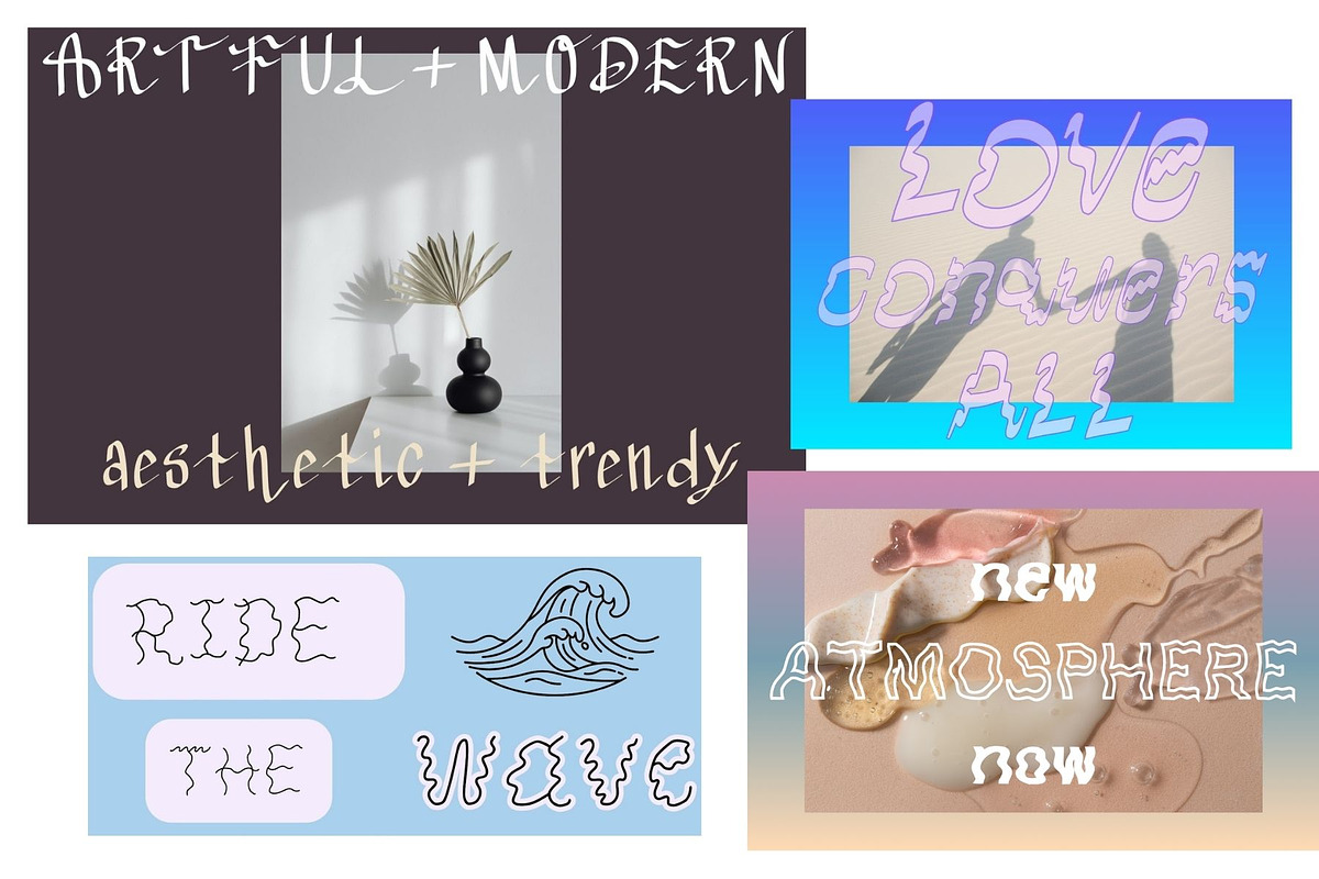 Bundle of 7 Modern Wavy Typefaces, a Handwritten Font by Eryn Rose Design (Photo 5 of 7)