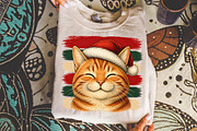 Vintage Stripes Cat Christmas PNG, a Seasonal Illustration by Libby Wishes (Thumbnail 4 of 4)