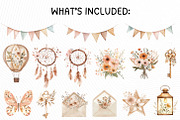 Boho Floral Rainbow Clipart, an Illustration by PassionPNGcreation (Thumbnail 4 of 12)