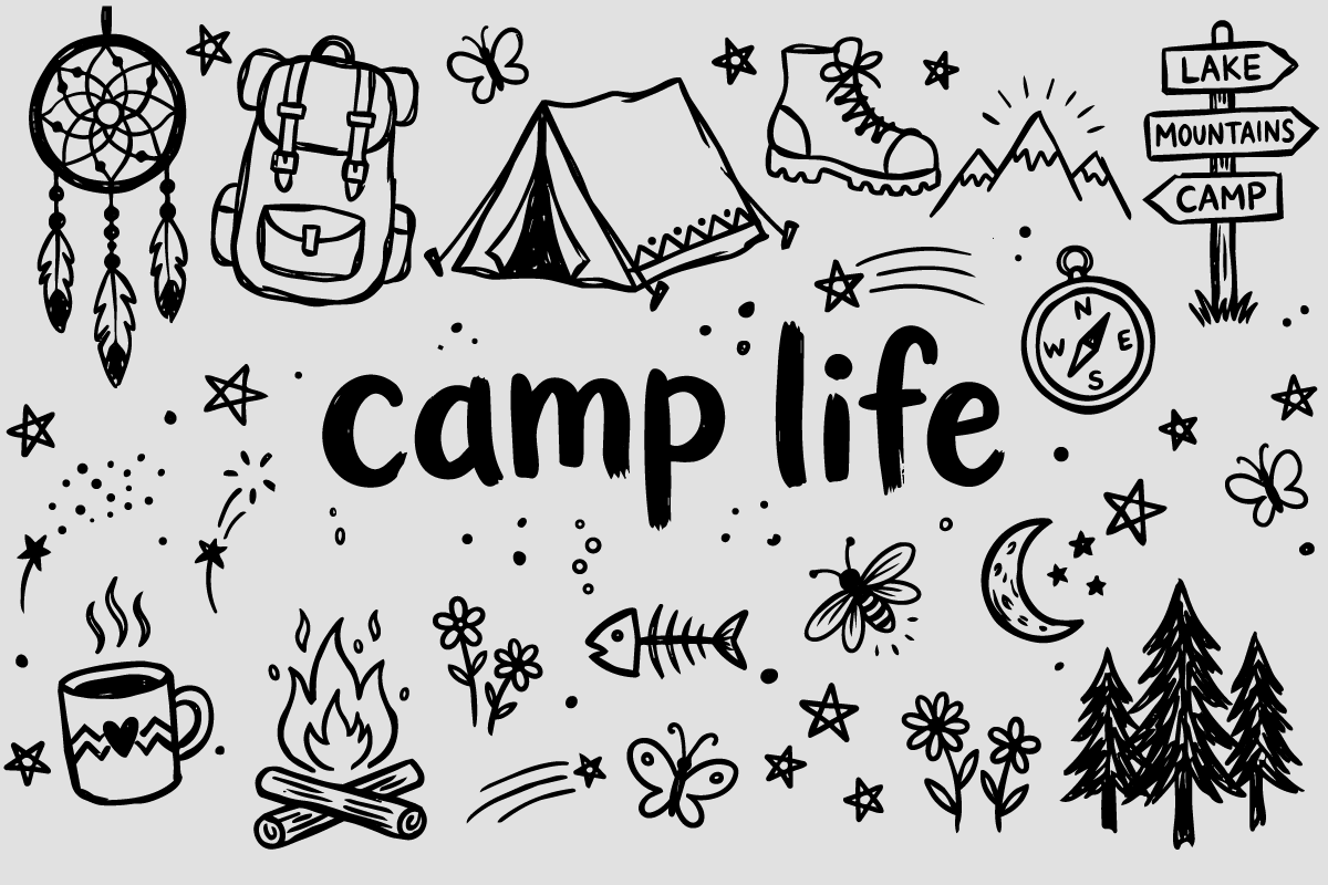 Camping Doodle Illustrations, an Object Illustration by Huza Studio (Photo 9 of 10)