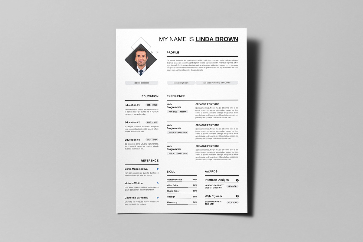 Professional Resume & CV Template, a Resume Template by PixelStudio (Photo 4 of 5)