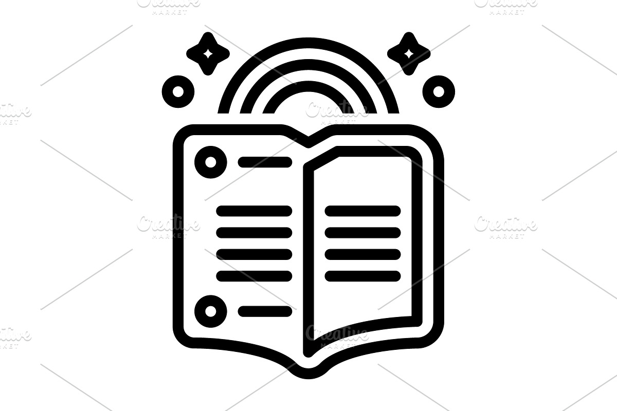 Literacy learning black icon, an Outline Icon by Creative priyanka