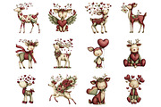 Valentine's Whimsical Deer Clipart, a Graphic by CitraGraphics (Thumbnail 2 of 4)