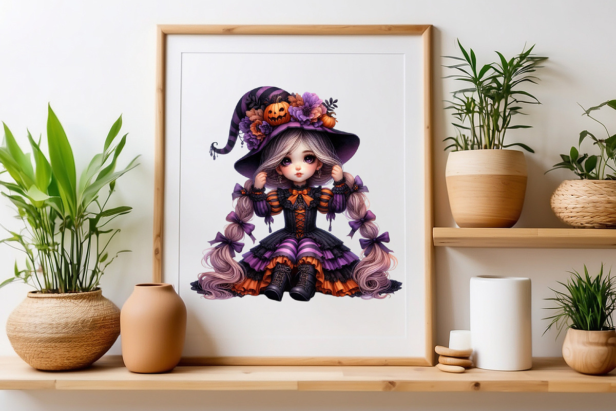 Halloween Cute Girl Sublimation, a Seasonal Illustration by Craft Nest (Photo 4 of 5)