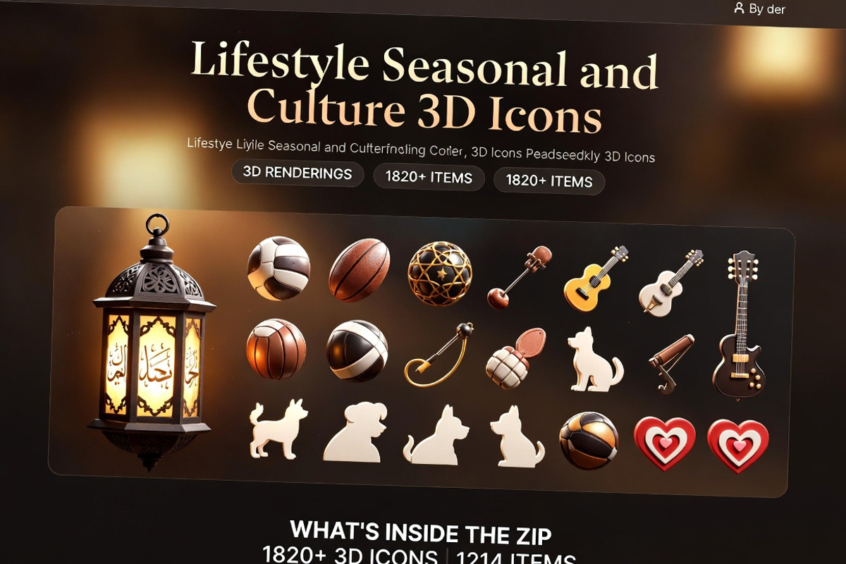 Lifestyle Seasonal Holiday 3D Icons, a Scene 3D Model by Dreamanart (Photo 1 of 3)