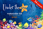 Watercolor kit - Under the Sea, an Animal Illustration by Elegantia (Thumbnail 1 of 12)