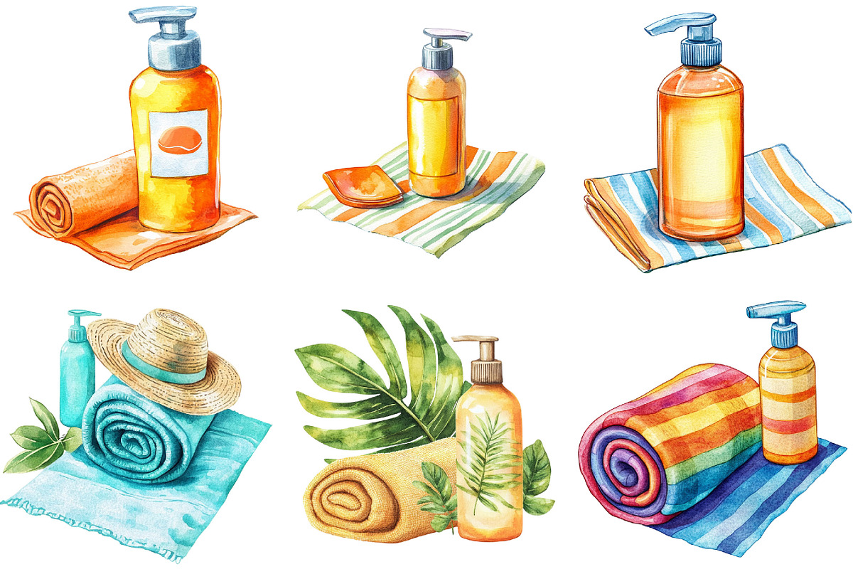 Poolside accessories Clipart Bundle, an Illustration by Pixels.Craft (Photo 4 of 8)