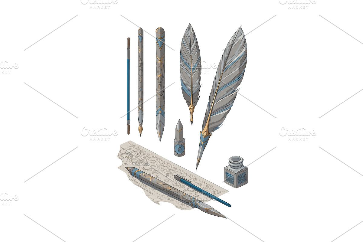 Feather pen cartoon vector concept, an Object Illustration by Onyx
