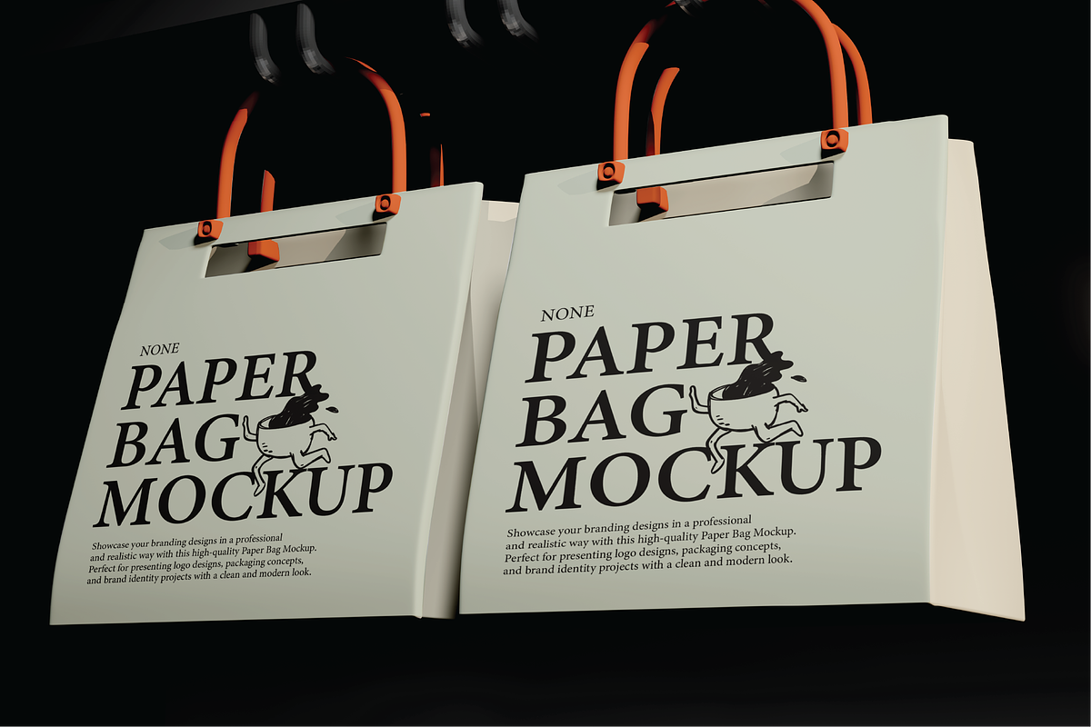 Hanging Paper Bag Mockup, a Packaging Mockup by Dudukbersama (Photo 1 of 2)