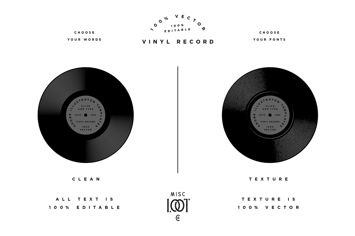 Vinyl Record Template, an Object Graphic by Misc. Loot Co. (Photo 4 of 4)