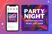 Vibrant Party Night Social Media, a Social Media Template by TemplateCastleStore (Thumbnail 4 of 9)