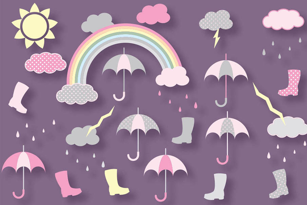Rainy weather clipart, an Illustration by BouncyBulldog