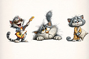 Whimsical Funny Cat Clipart, an Illustration by Dream Creation (Thumbnail 5 of 6)