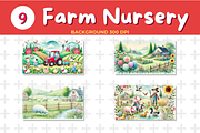 Watercolor Farm Nursery Background, a Background Graphic by John_Walker (Thumbnail 4 of 4)