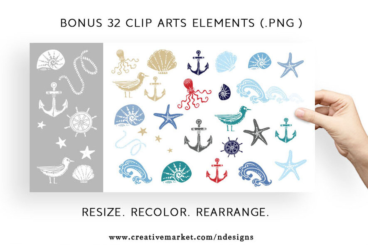 Nautical Paper Pattern Set, a Pattern Graphic by NDesigns (Photo 3 of 4)
