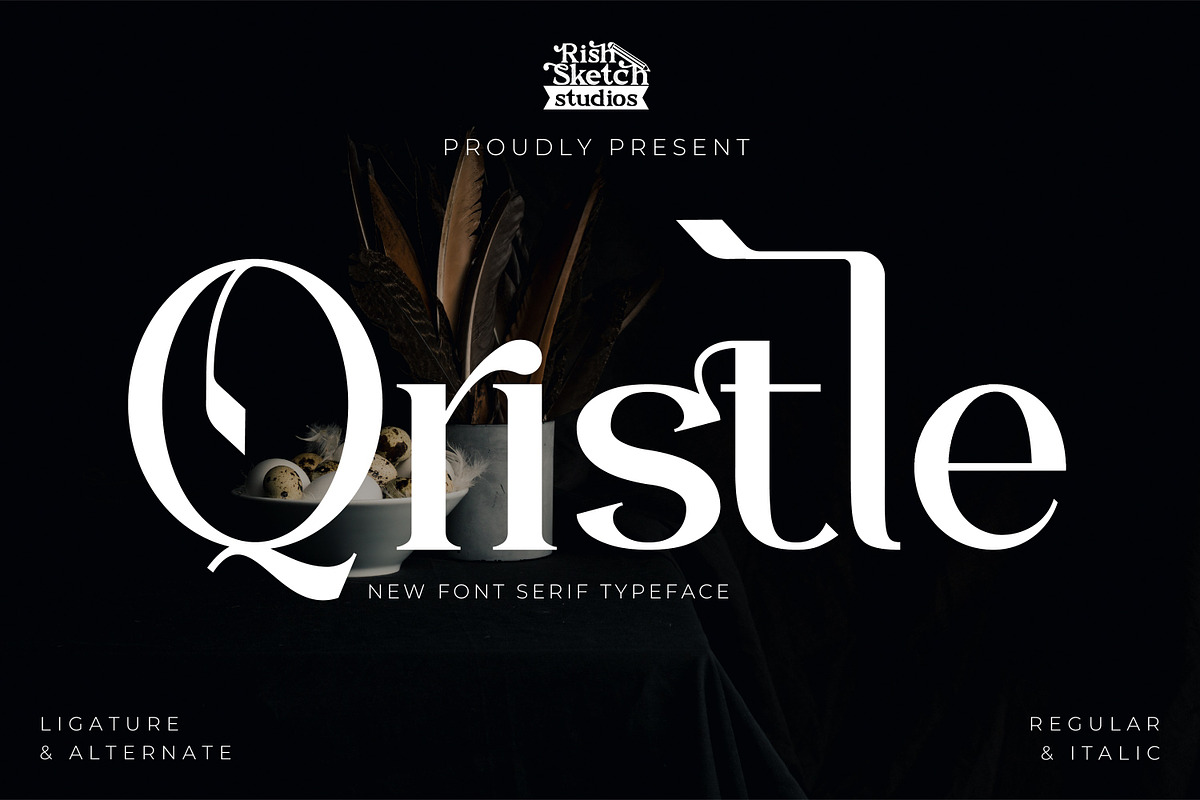 Qristle - Serif Typeface Font, a Serif Font by Rishsketch (Photo 1 of 15)