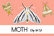 Moth Clip Art Set, an Illustration by Nagore Rodriguez Design (Thumbnail 1 of 2)