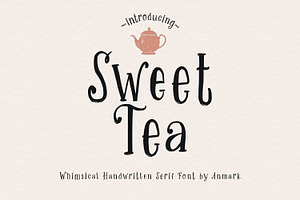 Sweet Tea: Handwritten Serif Font, a Handwritten Font by AnMark