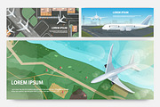 Airplane banners set, a Transportation Illustration by Good Studio (Thumbnail 1 of 5)