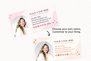 Pink Editable Email Signature Canva