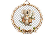 Whimsical Spring Koala Clipart, an Illustration by DreamArtGraphic (Thumbnail 7 of 8)
