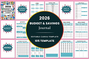 2026 Budget & Savings Journal, a Stationery Template by Shumaya (Thumbnail 1 of 7)