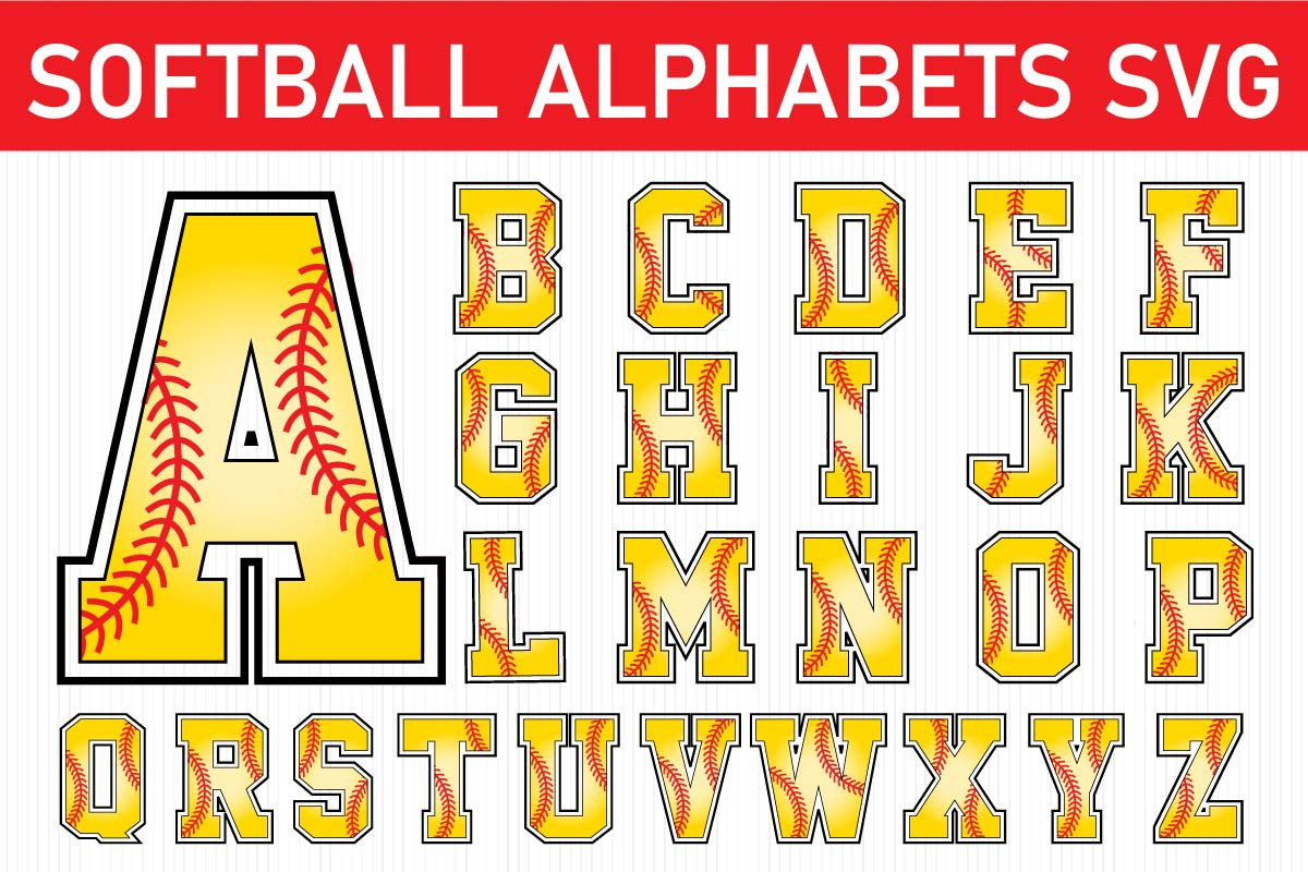 Softball Letters and Numbers Svg PNG, an Object Graphic by Digi_Design_World (Photo 1 of 2)