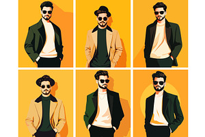 Male person portraits illustrations, a Person Illustration by Valerie Bodnar