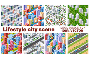 The city's lifestyle scene set, a Person Illustration by AlexZeL