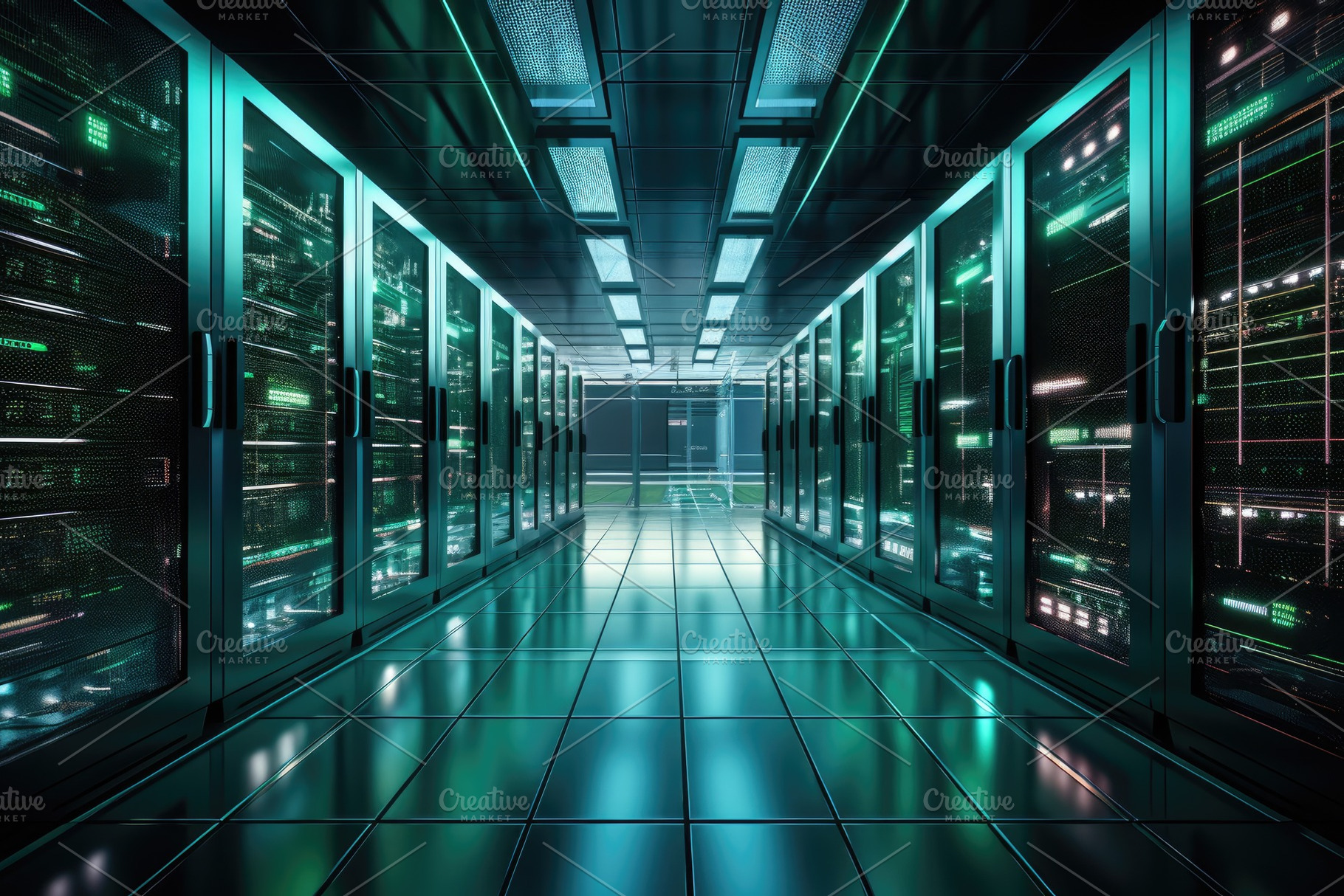Long Hallway With Rows of Servers, A, a Photo by Iftikhar Alam
