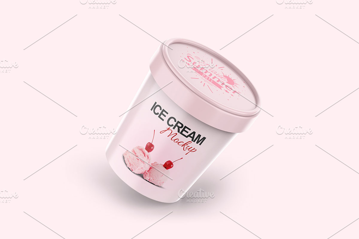 Ice Cream Tub Mockup, a Packaging Mockup by Dev.Rawat21 (Photo 3 of 6)