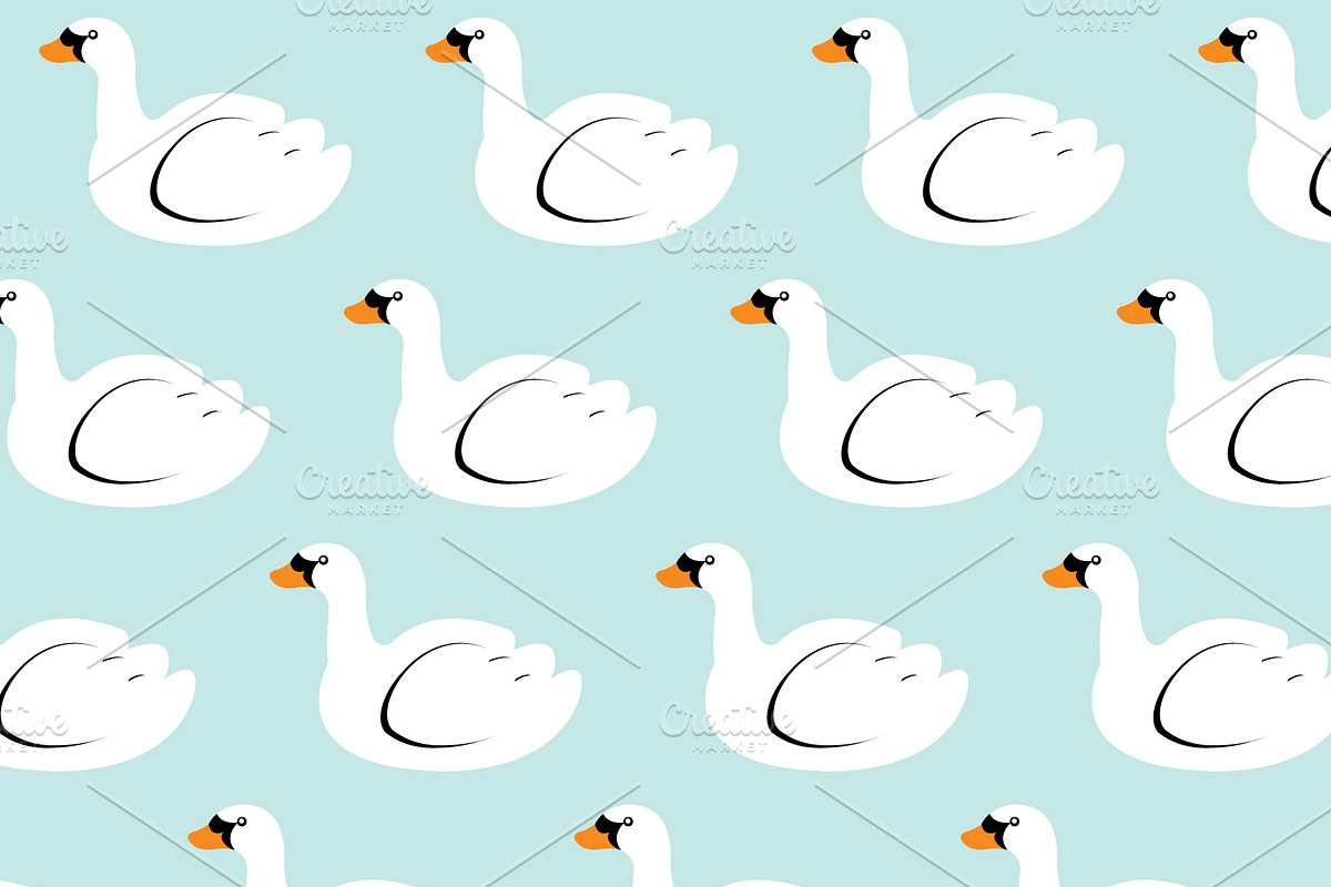 swan background vector, an Illustration by lyeyee