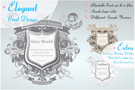 Ornamented shield design