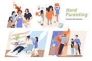 Hard parenting concept set, a Person Illustration by Good Studio (Thumbnail 1 of 5)