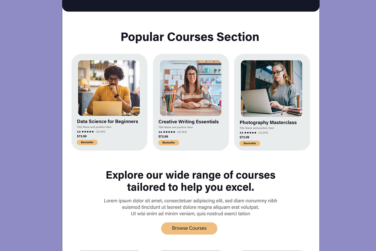Educational Landing Page, a Landing Page Template by MightyDesign (Photo 3 of 10)