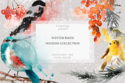 Winter birds holiday collection, an Illustration by holaholga (Thumbnail 1 of 8)