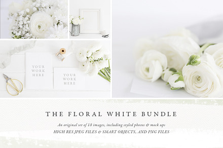 The White Floral mockup bundle