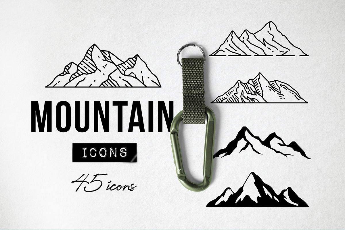 45 Mountain Icons - Logo Icons, an Icon by Hatch Design Workshop (Photo 1 of 12)