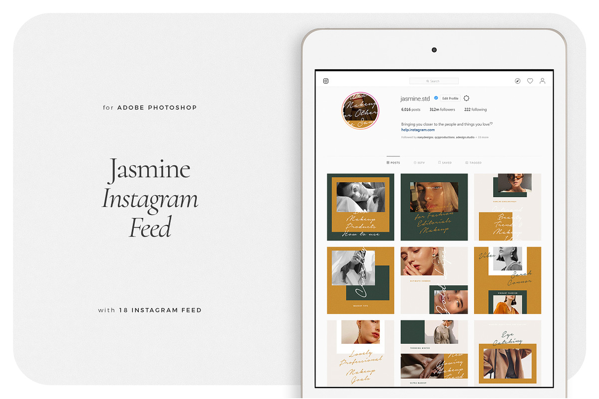 JASMINE Instagram Feed, a Social Media Template by Aprilea (Photo 1 of 7)