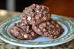 Delicious chocolate chip cookies, a Photo by Pavel_design