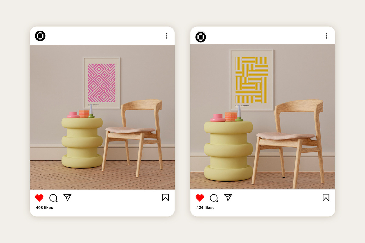 Frame Mockup Set FLORINE, an Advertising Mockup by Bonumo (Photo 8 of 13)