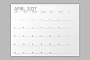 Minimalist Calendar 2027 (MP048-27M), a Stationery Template by mikhailmorosin (Thumbnail 3 of 6)