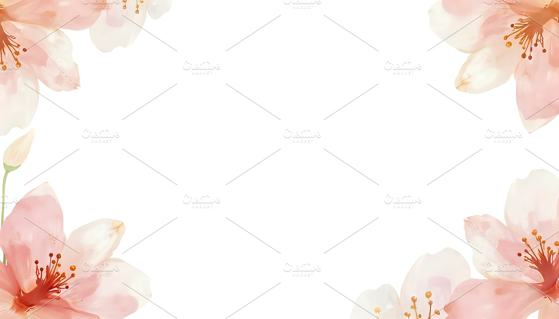 Light Watercolor Flowers With Clean, a Photo by LOGOCREATIVE