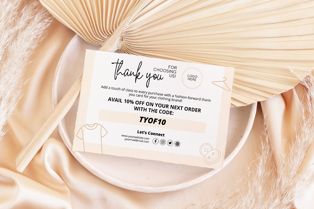 Clothing Business Thank You Card, a Card Template by Snapybiz (Photo 3 of 10)