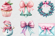 Kawaii Pink Mint Christmas Clipart, an Illustration by Black Bird Studio (Thumbnail 6 of 6)