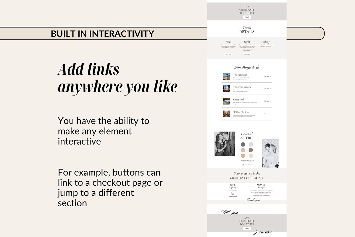 Classic Wedding Website Canva, a Landing Page Template by Preset Pixels (Photo 4 of 9)