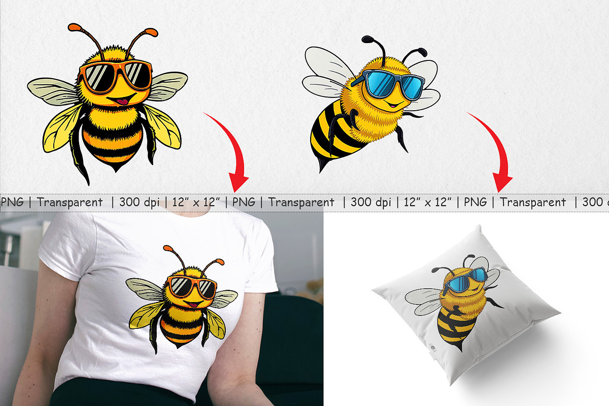 Cool Bee Clipart, a Graphic by Artnoy (Photo 3 of 5)