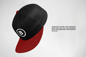 Realistic Floating Snapback Mockup