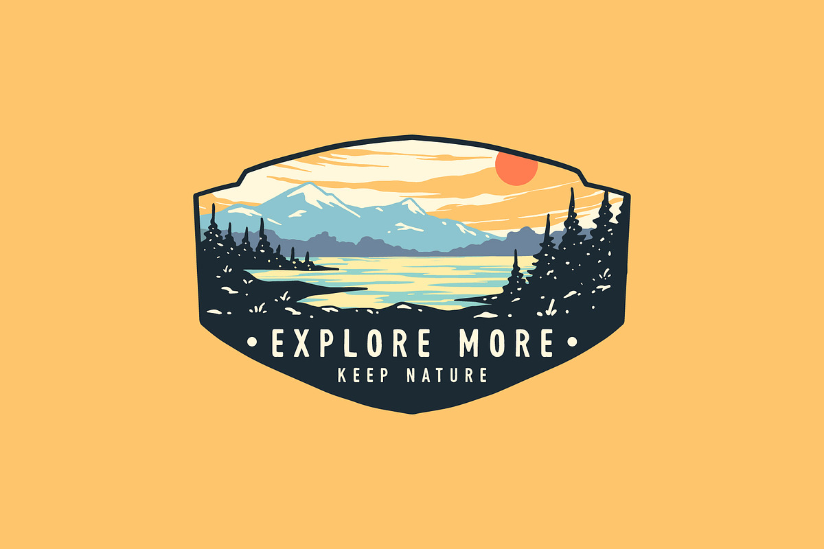Outdoor badge illustration, a Sport Illustration by youken