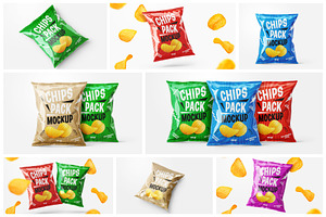 Potato Chips Package Mockup Set